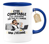 Café-Croissant - Mug Être Comptable C'est Développer Son Sens De L'humour - | Mug humoristique pour comptables avec phrase drôle