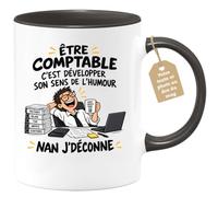 Café-Croissant - Mug Être Comptable C'est Développer Son Sens De L'humour - | Mug humoristique pour comptables avec phrase drôle