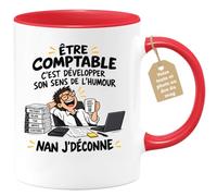 Café-Croissant - Mug Être Comptable C'est Développer Son Sens De L'humour - | Mug humoristique pour comptables avec phrase drôle