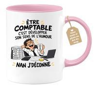 Café-Croissant - Mug Être Comptable C'est Développer Son Sens De L'humour - | Mug humoristique pour comptables avec phrase drôle