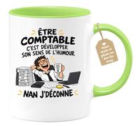 Café-Croissant - Mug Être Comptable C'est Développer Son Sens De L'humour - | Mug humoristique pour comptables avec phrase drôle
