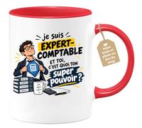 Café-Croissant - Mug Expert Comptable Et Toi C'est Quoi Ton Super Pouvoir - | Mug humoristique pour comptables avec un message amusant
