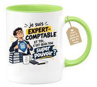 Café-Croissant - Mug Expert Comptable Et Toi C'est Quoi Ton Super Pouvoir - | Mug humoristique pour comptables avec un message amusant