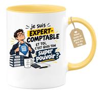 Café-Croissant - Mug Expert Comptable Et Toi C'est Quoi Ton Super Pouvoir - | Mug humoristique pour comptables avec un message amusant