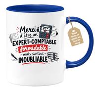 Café-Croissant - Mug Expert Comptable Formidable Et Inoubliable - Bleu/Céra | Mug humoristique pour expert-comptable inoubliable