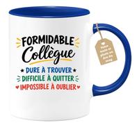 Café-Croissant - Mug Formidable Collègue, Dure À Trouver, Impossible À Oubl | Mug original pour collègue inoubliable, cadeau départ ou remerciement