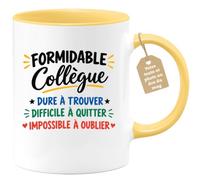 Café-Croissant - Mug Formidable Collègue, Dure À Trouver, Impossible À Oubl | Mug original pour collègue inoubliable, cadeau départ ou remerciement