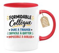 Café-Croissant - Mug Formidable Collègue, Dure À Trouver, Impossible À Oubl | Mug original pour collègue inoubliable, cadeau départ ou remerciement