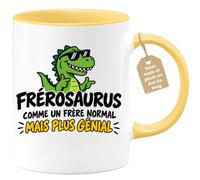 Café-Croissant - Mug Frérosaurus Comme Un Frère Normal Mais Plus Génial - J | Mug humoristique pour frère, cadeau amusant et original