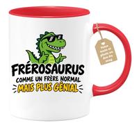 Café-Croissant - Mug Frérosaurus Comme Un Frère Normal Mais Plus Génial - R | Mug humoristique pour frère, cadeau amusant et original