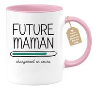 Café-Croissant - Mug Future Maman Bébé - Tasse Cadeau Pour Future Maman | 2026 Enceinte Naissance - Idée Cadeau Fête Des Mères Anniversaire Noël - Rose/Céramique