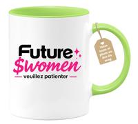 Café-Croissant - Mug Future Médecin Veuillez Patienter - Vert/Céramique | Mug humoristique avec message drôle "Future Médecin veuillez patienter", idéal pour cadeau.