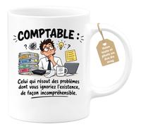 Café-Croissant - Mug Humour Comptable Problèmes Incompréhensibles - Blanc/C | Mug humoristique pour comptables, cadeau parfait