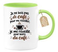 Café-Croissant - Mug Humour Je Ne Bois Pas De Café Pour Me Réveiller - Vert | Humour Matinal, Idéal Pour Les Amateurs De Café