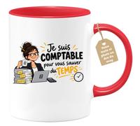 Café-Croissant - Mug Humour Je Suis Comptable Pour Vous Sauver Du Temps - R | Mug humoristique pour comptables cherchant à optimiser leur temps