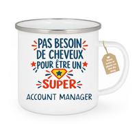 Café-Croissant - Mug Humour Pas Besoin De Cheveux Pour Être Un Super Accoun | Pour les hommes, design humoristique pour chauves Account Manager