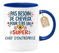 Café-Croissant - Mug Humour Pas Besoin De Cheveux Pour Être Un Super Chef D | Pour les hommes, design humoristique pour chauves Chef D'entreprise