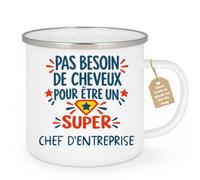 Café-Croissant - Mug Humour Pas Besoin De Cheveux Pour Être Un Super Chef D | Pour les hommes, design humoristique pour chauves Chef D'entreprise