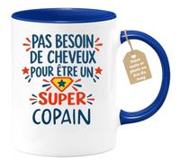 Café-Croissant - Mug Humour Pas Besoin De Cheveux Pour Être Un Super Copain | Mug cadeau original pour homme avec message humoristique Copain