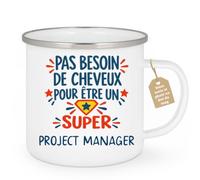 Café-Croissant - Mug Humour Pas Besoin De Cheveux Pour Être Un Super Projec | Pour les hommes, design humoristique pour chauves Project Manager