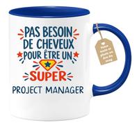 Café-Croissant - Mug Humour Pas Besoin De Cheveux Pour Être Un Super Projec | Pour les hommes, design humoristique pour chauves Project Manager