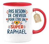 Café-Croissant - Mug Humour Pas Besoin De Cheveux Pour Être Un Super Raphaë | Mug humoristique pour hommes avec super-héros chauve Raphaël