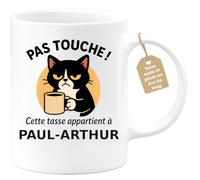 Café-Croissant - Mug Humour Prénom Paul Arthur - Blanc/Céramique | Mug original avec message amusant pour homme, personnalisable avec prénom. Paul-Arthur