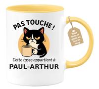 Café-Croissant - Mug Humour Prénom Paul Arthur - Jaune/Céramique | Mug original avec message amusant pour homme, personnalisable avec prénom. Paul-Arthur