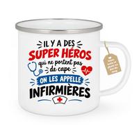 Café-Croissant - Mug Il Y A Des Super Héros On Les Appelle Infirmières - Bl | Mug de super héros pour infirmières, design inspirant