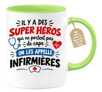 Café-Croissant - Mug Il Y A Des Super Héros On Les Appelle Infirmières - Ve | Mug de super héros pour infirmières, design inspirant