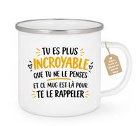 Café-Croissant - Mug Inspiration Quotidienne : Tu Es Plus Incroyable - Blan | Mug Motivation avec Message Inspirant