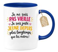 Café-Croissant - Mug Je Ne Suis Pas Vieille, Juste Jeune Plus Longtemps - B | Mug humoristique, cadeau anniversaire, touche d'humour.