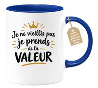 Café-Croissant - Mug Je Ne Vieillis Pas Je Prends De La Valeur - Bleu/Céram | Anniversaire, Idée Cadeau Rigolo Homme