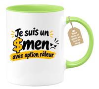 Café-Croissant - Mug Je Suis Un Journaliste Avec Option - Vert/Céramique | Mug humoristique avec design original, parfait pour les hommes qui aiment exprimer leur côté râleur. Journaliste