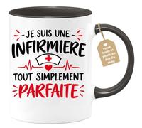 Café-Croissant - Mug Je Suis Une Infirmière Tout Simplement Parfaite - Noir