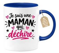 Café-Croissant - Mug Je Suis Une Maman Qui Déchire - Bleu/Céramique | Mug pour maman qui excelle, idéal cadeau fête des mères