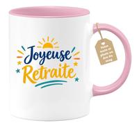 Café-Croissant - Mug Joyeuse Retraite Cadeau Drôle Et Fonctionnel - Rose/Cé | Idéal pour célébrer la retraite avec humour et style.