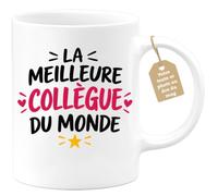Café-Croissant - Mug La Meilleure Collègue Du Monde - Blanc/Céramique | Pour la collègue exceptionnelle qui mérite un sourire