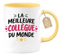 Café-Croissant - Mug La Meilleure Collègue Du Monde - Jaune/Céramique | Pour la collègue exceptionnelle qui mérite un sourire