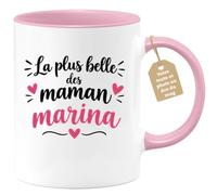 Café-Croissant - Mug La Plus Belle Des Maman Marina - Rose/Céramique | Mug parfait pour exprimer votre amour à votre maman Marina