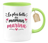 Café-Croissant - Mug La Plus Belle Des Maman Marina - Vert/Céramique | Mug parfait pour exprimer votre amour à votre maman Marina
