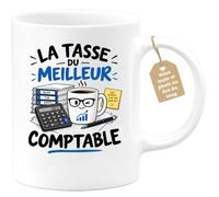 Café-Croissant - Mug La Tasse Du Meilleur Comptable - Blanc/Céramique | Tasse humoristique parfaite pour comptables passionnés