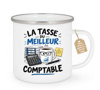Café-Croissant - Mug La Tasse Du Meilleur Comptable - Blanc/Emaille | Tasse humoristique parfaite pour comptables passionnés
