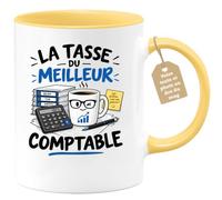 Café-Croissant - Mug La Tasse Du Meilleur Comptable - Jaune/Céramique | Tasse humoristique parfaite pour comptables passionnés