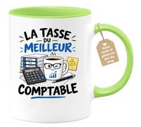 Café-Croissant - Mug La Tasse Du Meilleur Comptable - Vert/Céramique | Tasse humoristique parfaite pour comptables passionnés