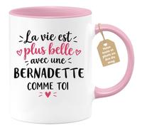 Café-Croissant - Mug La Vie Est Plus Belle Avec Une Bernadette Comme Toi - | Mug original avec message inspirant pour une amie spéciale Bernadette