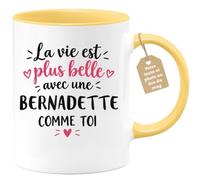 Café-Croissant - Mug La Vie Est Plus Belle Avec Une Bernadette Comme Toi - | Mug original avec message inspirant pour une amie spéciale Bernadette