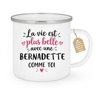 Café-Croissant - Mug La Vie Est Plus Belle Avec Une Bernadette Comme Toi - | Mug original avec message inspirant pour une amie spéciale Bernadette