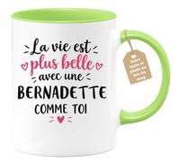 Café-Croissant - Mug La Vie Est Plus Belle Avec Une Bernadette Comme Toi - | Mug original avec message inspirant pour une amie spéciale Bernadette