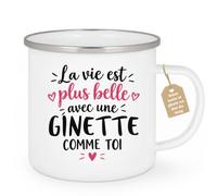 Café-Croissant - Mug La Vie Est Plus Belle Avec Une Ginette Comme Toi - Bla | Mug original avec message inspirant pour une amie spéciale Ginette